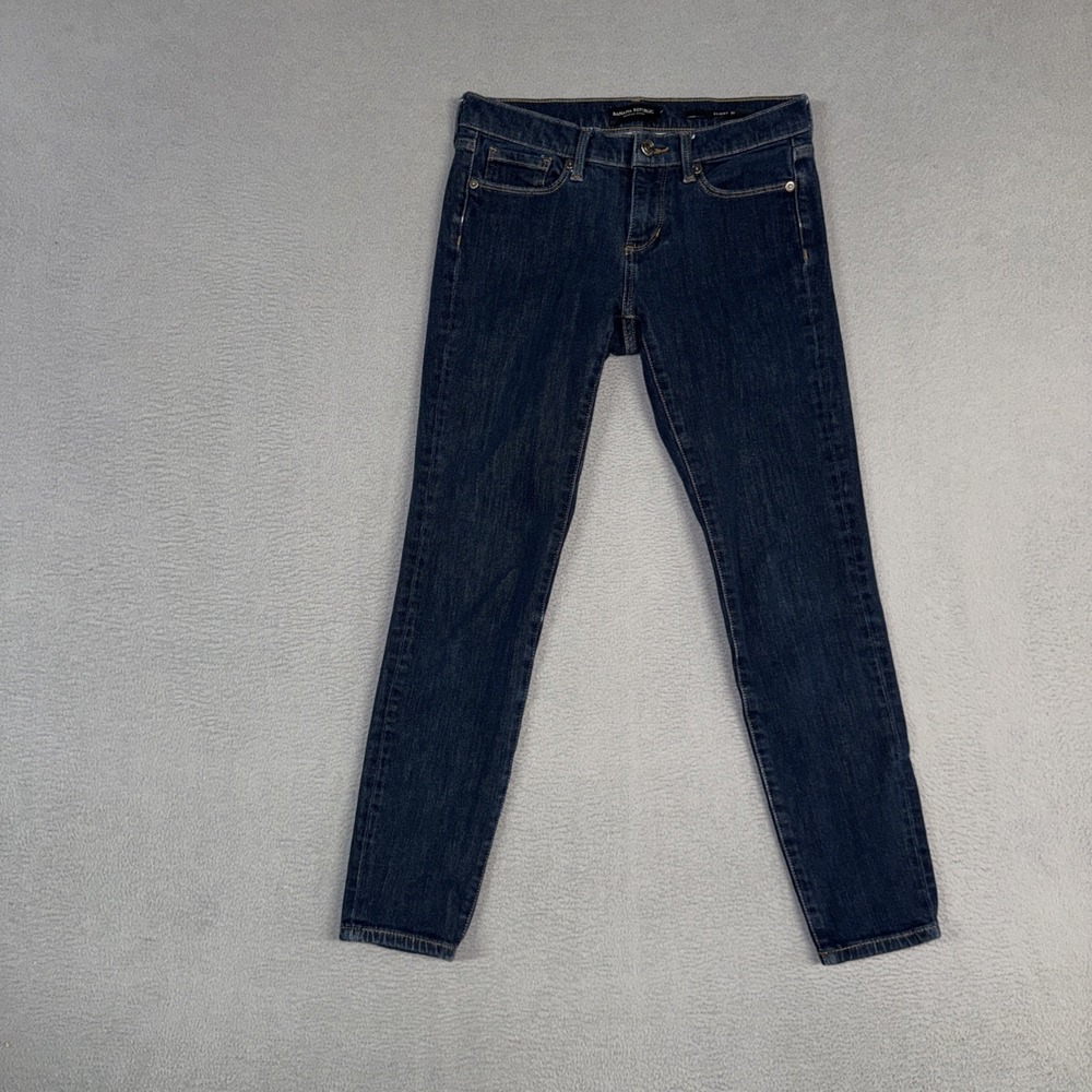 Banana Republic Jeans Womens 24 (Fits 27) Blue Skinny Stretch Denim Cotton Blend